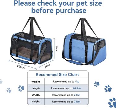 Транспортна сумка для котів і собак Petsfit, автомобільна переноска з 2 кріпленнями для ременя безпеки, складана сумка з подушкою і 4-сітчастими стінками