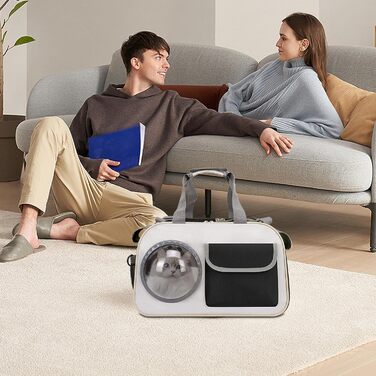 Транспортна сумка для кота Transportbox Katze - складана переноска для кота з вікном, дихаюча сумка-переноска для собак, котів, для подорожей літаком, кемпінгу, мотоцикла, авто (чорна)