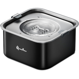 Миска для собак DownyPaws 3L без розбризкування, з нержавіючої сталі 304, чорна. Підходить для дому та вулиці, запобігає розбризкуванню та підтримує чистоту.