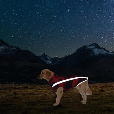 Водонепроникний собачий плащ: тепла зимова куртка, жилет для собачого спорту, одяг для домашніх тварин з отвором для шлейки, світловідбиваючими смугами, середній/великий собака, вітронепроникний костюм, одяг для собак, білий/чорний (6XL, червоний)