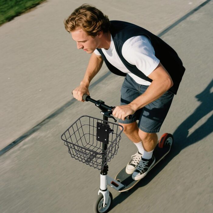 Велосипедний кошик Teksome - кошик на кермо | Знімний транспортний кошик для скутера та триколісного велосипеда з місцем для собак, котів, тварин, фруктів та покупок