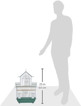 Клітка для папуг Prevue Hendryx Shanghai, зелено-біла, 34x28x56 см
