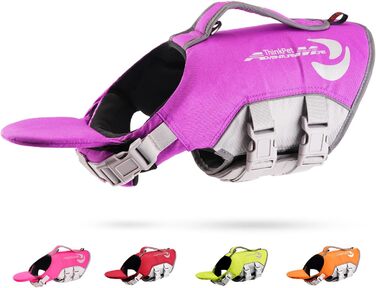 ThinkPet рятувальний жилет для собак, регульований, світловідбиваючий, з підйомною силою (фіолетовий, M)