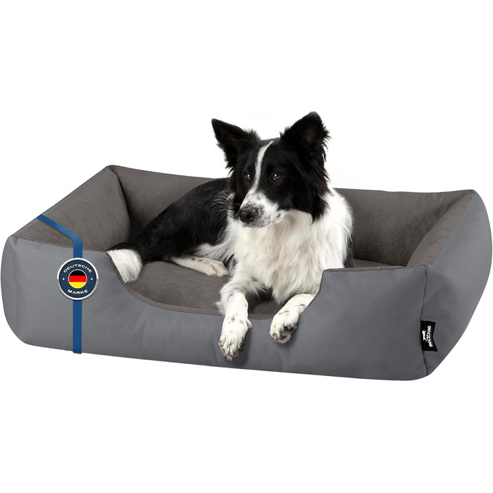 Ліжко для собак BedDog Zara, XL, 100 x 85 x 23 см, сірий колір, знімний та миючий чохол
