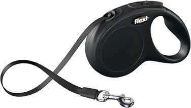 Рулетка для собак Flexi New Classic M, стрічка 5 м, чорна, до 25 кг
