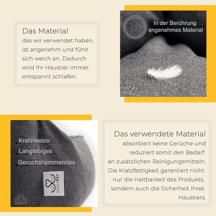 Крісло-лежанка для собак середніх порід – лежанка-кошик, водонепроникна, міцна, сіра, 75 x 55 x 20 см