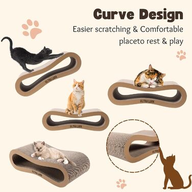 Кігтеточка ULTRALARK з ліжком та зоною відпочинку, двостороння, коричнева