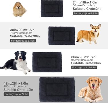 Ортопедичний лежак для собак BVAGSS, миючий, м'який, теплий, для маленьких, середніх та великих собак, 76x50x4 см, 54x33x4 см, сірий