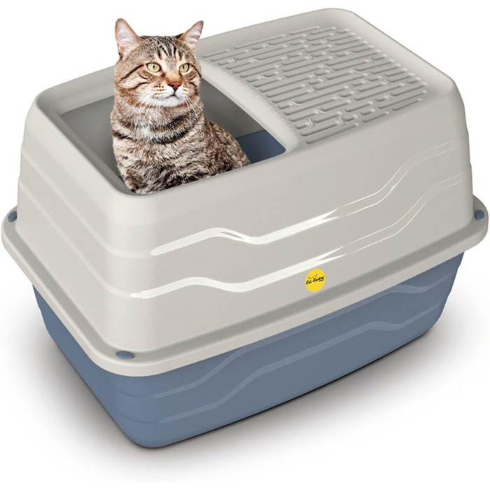 Лоток для котів Cat Centre Katzenklo XL з кришкою, Hop-In, Top Entry, сірий, 56 x 40 x 38 см