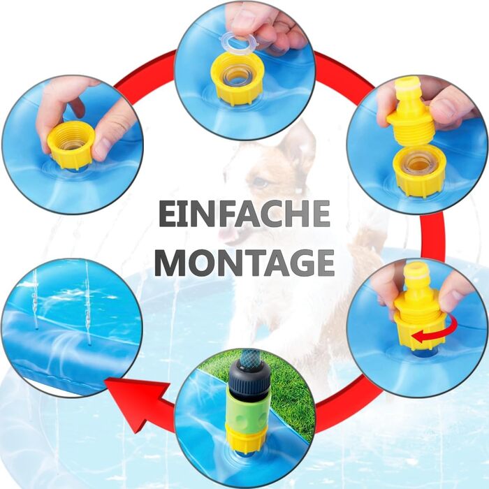 Басейн для собак Ø 80 см: ідеальний басейн-перевертач для собак, іграшковий басейн-фонтан, дитячий басейн для ігор з водою