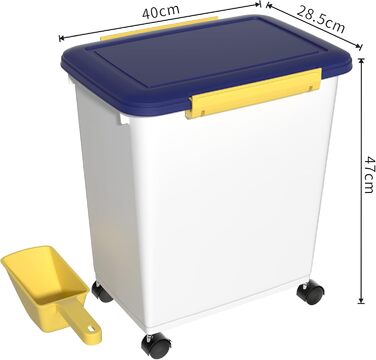 Контейнер для корму для собак Cetomo, 32L, 3 шт. з місткістю 10L кожний, з роликами, силіконовим ущільнювачем та совочками