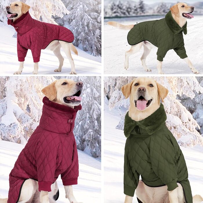 Водонепроникний теплий зимовий одяг для собак - куртка/пальто, поліестер, зелений, XXX-Large