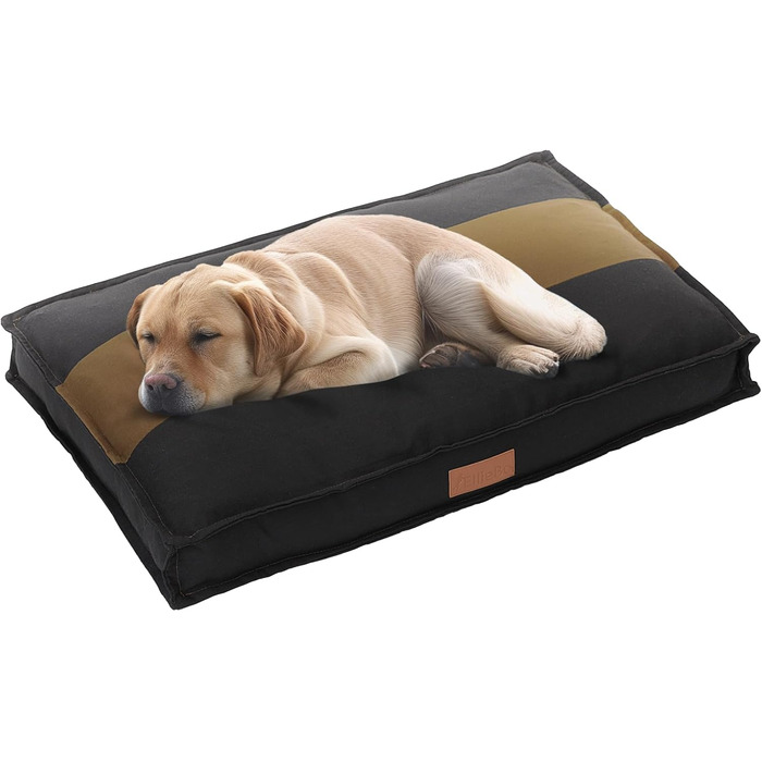 Ліжко для собак Ellie-Bo, смугасте, для кліток 91,4 см, Чорний/Коричневий, L - 87 x 57 x 10 см