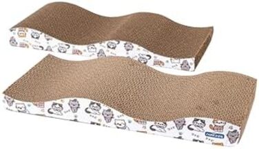 Котячі кігтеточки Nobleza (4 шт.) з м'ятою, з гофрокартону, екологічні, преміум-якість