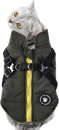 Зимовий теплий одяг для собак з блиском, тепла куртка для цуценят, собак середніх та великих порід (зелений, L)