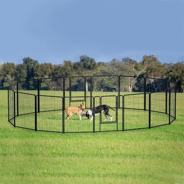 Вольєр для цуценят LZQ: розбірний вольєр для собак, 8 панелей 80x65 см, для дому та саду