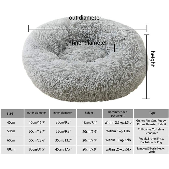 Крісло-ліжко для собак, котів: м'яке, миється, для великих, середніх та маленьких собак. Біле (50 см, світло-сіре)