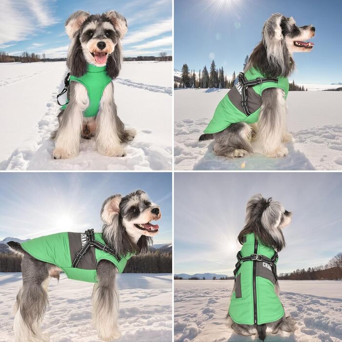 Зимова куртка для собак, жилет, обладнання для собак, середні породи (L, зелений)