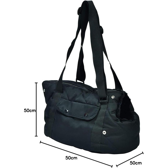 Транспортна сумка для собак Bobby, м'яка, 50 см, чорна, багатокольорова