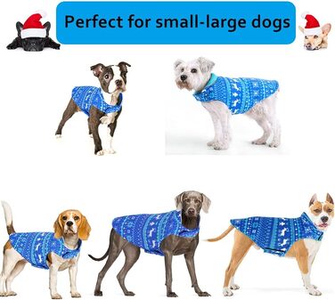 Флісовий теплий жилет для собак ABRRLO, світловідбиваючий, для маленьких та середніх собак, реверсивний, синій, XXL