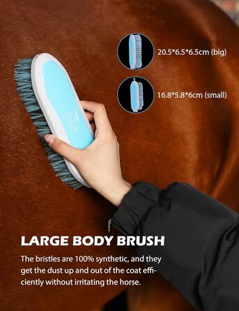 Набір для догляду за конями Harrison Howard, 9 предметів, блакитний. Органайзер, сумка для перенесення