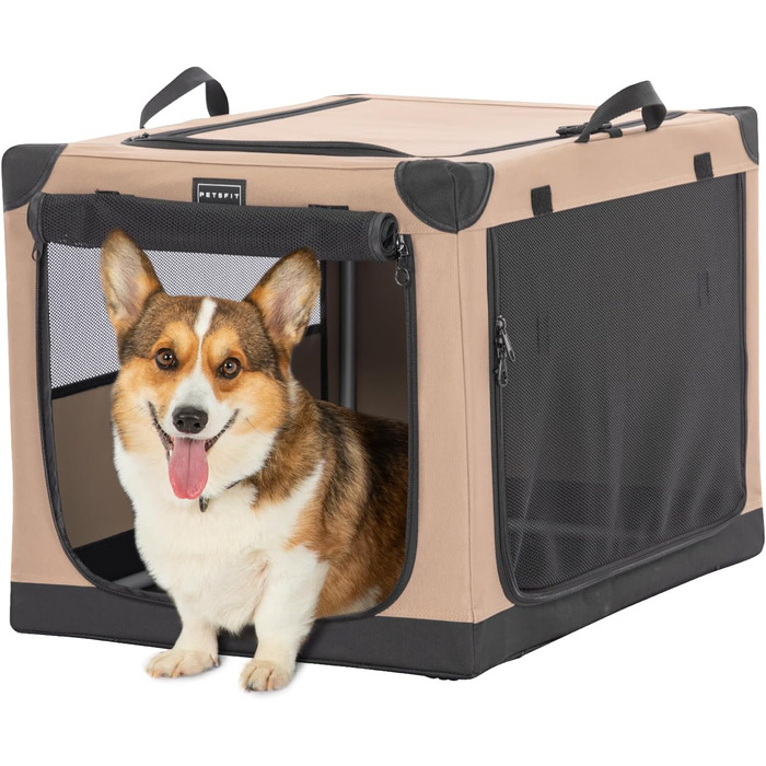 Транспортна переноска для собак Petsfit, складана, для дому, велика, середня, маленька, бежева (Khaki) M