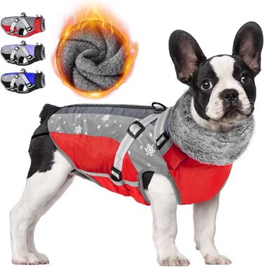 Зимовий одяг для собак Nasjac з відстібаним шлейкою, водонепроникна флісова куртка для собак маленьких, середніх та великих порід, світловідбиваюча регульована пухнаста одяг для собак, жилет для полювання на відкритому повітрі Outdoor Hunter Weste M (Обхв