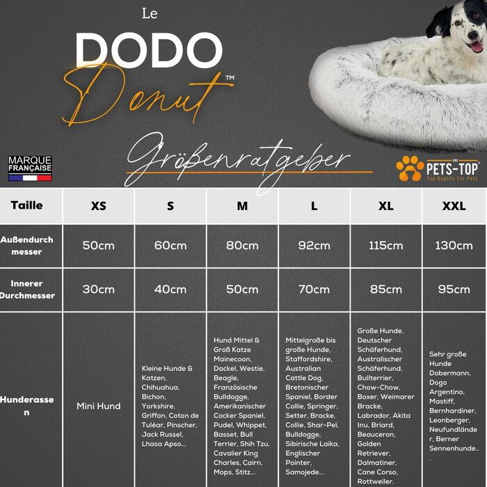 Ліжко для собак і котів PETS-TOP, плюшеве, 60 см, перлово-сіре, знімний чохол, для малих порід