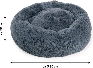 Крісло-гніздишко для собак Ceddie - м'яке, зручне, діаметр 100 см, темно-сірий