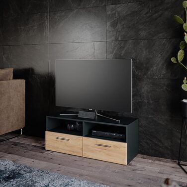 ТВ-тумба Vicco Diego, білий глянець, 95x38 см, антрацит