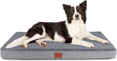 Ліжко для собак Caliyo, середнього розміру, 91x69x7.6 см, м'яке, знімний чохол, дихаюча основа, сіре