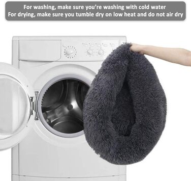 М'яке ліжко для собак Haoye, круглий лежак для домашніх тварин, лежак-подушка для котів та собак, зручне ліжко для собак та котів (діаметр 50-120 см / 7 розмірів), темно-сірий діаметр 60 см