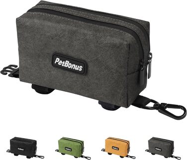 Диспенсер для собачих відходів PetBonus: водонепроникний контейнер для пакетів + 15 шт. пакетів (зелений/сірий)