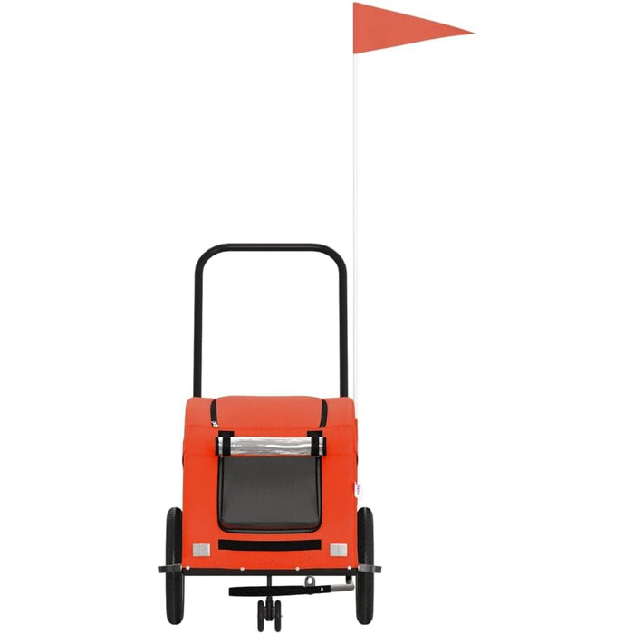 Причіп для тварин на велосипед, Оксфорд та залізо, для дому, оранжевий (125 x 52 x 53 см)