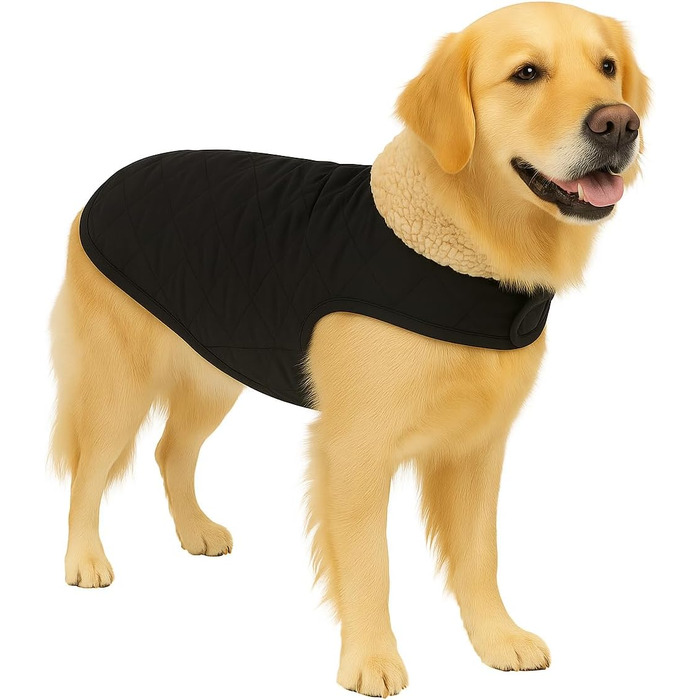 Теплий зимовий одяг для собак Flamingo Bonnie – чорний, розмір 55 см – преміум якість, водонепроникний, з плюшевою підкладкою