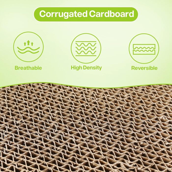 Pecute 2 шт. Когтеточки з картону для котів - набір, двосторонні, 38.5 x 20.5 см