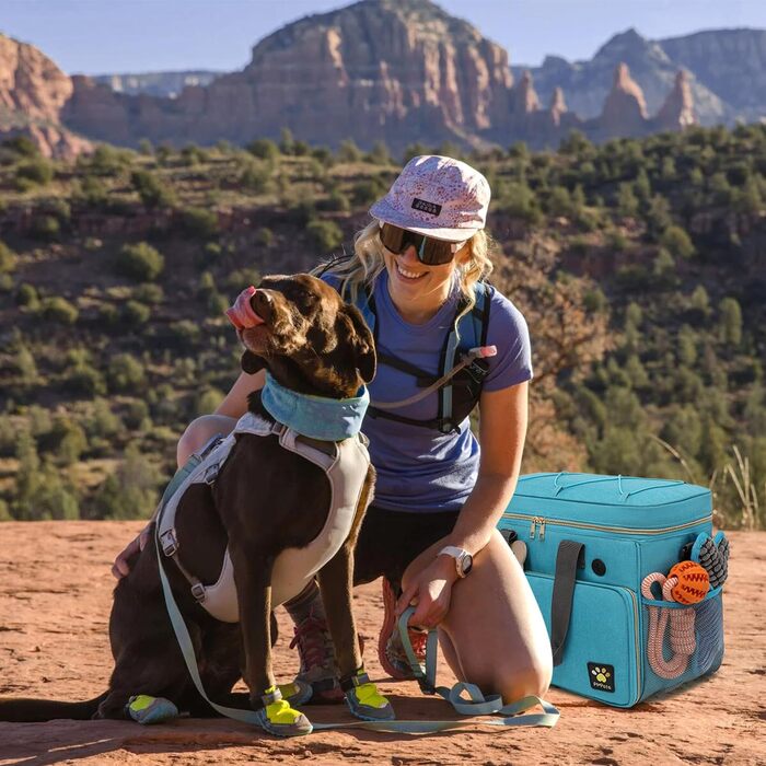 Універсальна переноска для тварин, ідеальна для подорожей та ночівель. Аксесуари для котів та собак з пеленальною сумкою та кількома кишенями (Океановий блакитний)