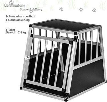 Кія для собак з похилою передньою та задньою стінкою 75° - вибір розміру, M, 54×69×60 см