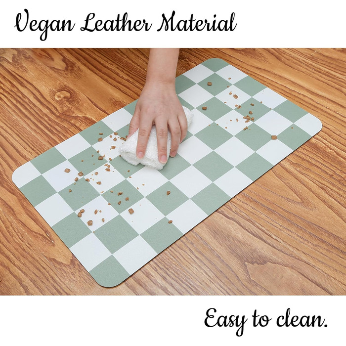 Килимок для годування собак Ralxion з водопоглинаючого матеріалу, в стилі ретро, шахова клітинка, бежевий/хакі, для собак, котів, цуценят, аксесуари для тварин, 30,5 x