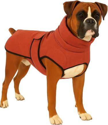 Зимове собаче обладнання Flamingo Hundemante Winter – Igu – 50 см – тепле та модне, поліестер, водовідштовхувальне, ізотермічна внутрішня підкладка, світловідбиваюче, захист грудей та живота, отвір для повідка (Червоний, XL)