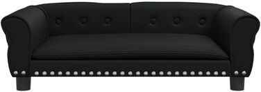 Софа для собак Festnight, ліжко для маленьких собак і котів, м'яке крісло з штучної шкіри, 95x55x30 см (Чорний)