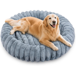 Круглий лежак для собак та котів Qoosea, сірий, 40 см, 60x60 см