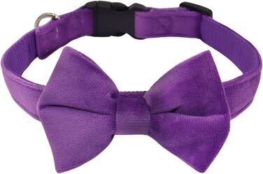 Нашийник для собак з краваткою WDPAWS, м'який велюр, швидка застібка, великі собаки (фіолетовий, L)