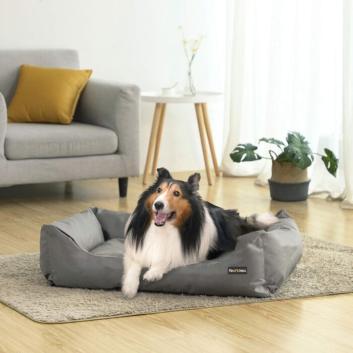 Ліжко для собак Feandrea XXL, сіре, 100x70x28 см, ортопедичне, знімний чохол, нековзке, для спальні та вітальні