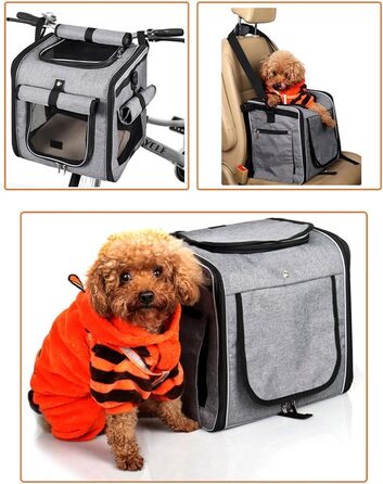 Корзина для собаки на велосипеді, переносник для тварин, велосипедна корзина, розширювана, дихаюча сітчаста сумка для прогулянок, подорожей, кемпінгу