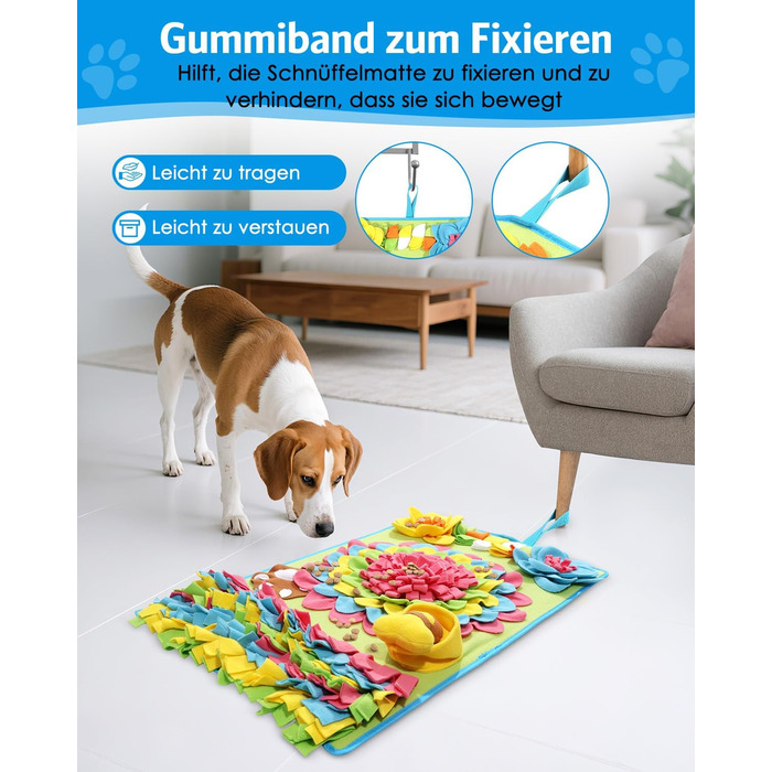 Килимок для собак Brifit для інтелектуальних ігор 78 x 48 см, іграшка-головоломка для малих та середніх собак, миється, тренувальний килимок, проти нудьги, стимулює інтелект