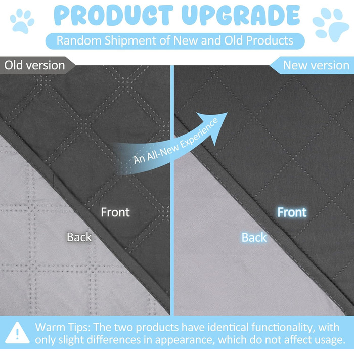 Водонепроникний килимок для собак на диван, ліжко та авто - котячий килимок, захист дивану/ліжка, двосторонній, стійкий до подряпин, можна прати, ідеально підходить для великих/маленьких собак, 203x152 см, сірий