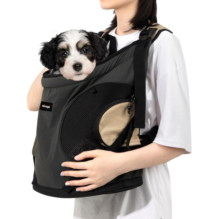 NATUYA Сумка-переноска для собак, переноска для тварин з м'яким дном, 2 кишені на блискавці, для подорожей, хаджінгу, переноска для собак з переднім доступом (Сірий)