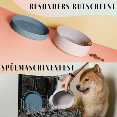 Миска для собак Ne&no® Silikon 1200 мл з кришкою | Безпечна, неслизька, для малих та середніх собак | Набір миски та кришки (сталево-блакитний)