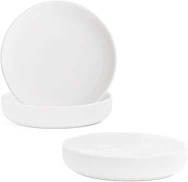 Набори мисок для котів SPUNKYJUNKY 3 шт. з кераміки, 300 мл, білі, круглі